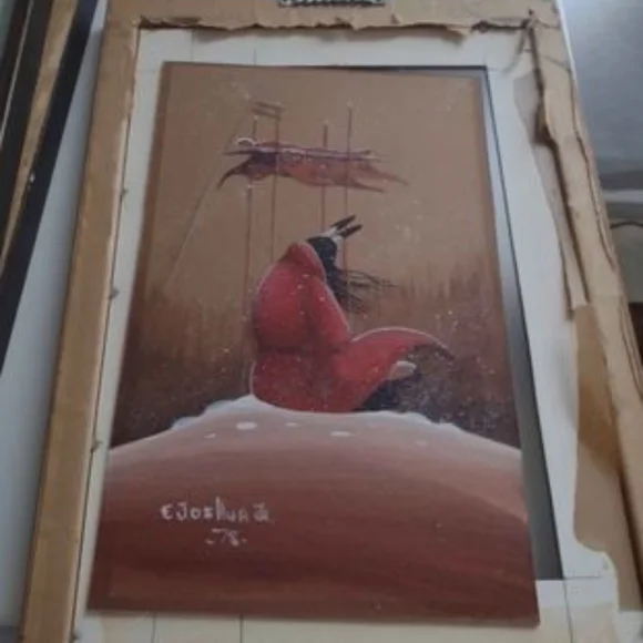 Paintings by Native American artist E. Joshua Jr. ( 3 paintings 10 × 8)